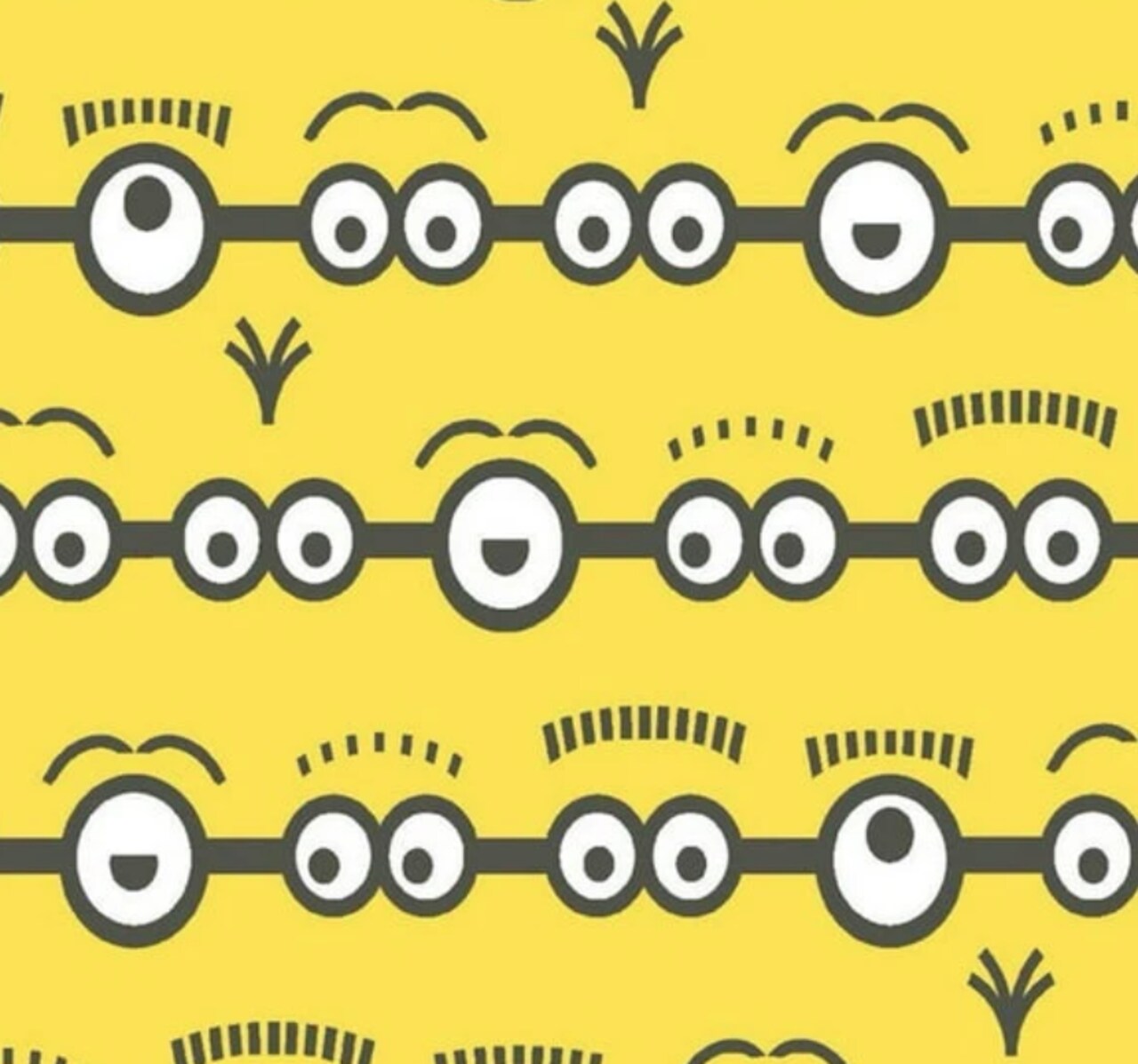 Licensed Universal Pictures Minion Faces Packed Yellow Cotton Fabric by the Yard